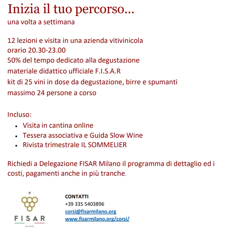 Corso Sommelier primo livello serale ONLINE - lunedì 28/10/2024 - immagine 3